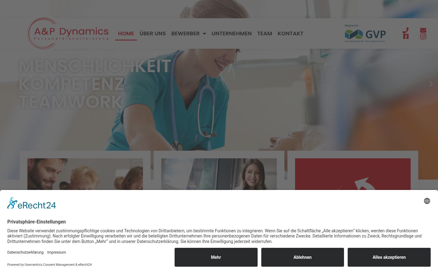 Screenshot of the consent banner shown before any interaction