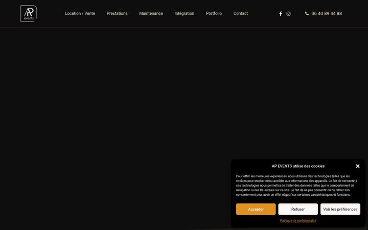 Ekraanipilt saidist ap-events.fr