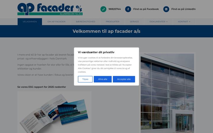 Screenshot of ap-facader.dk