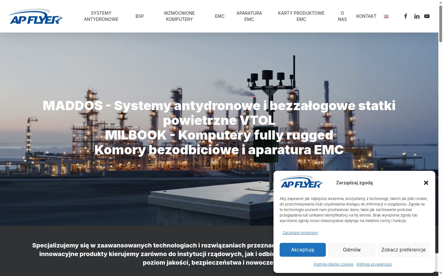 Zrzut ekranu banera zgody wyświetlanego przed jakąkolwiek interakcją