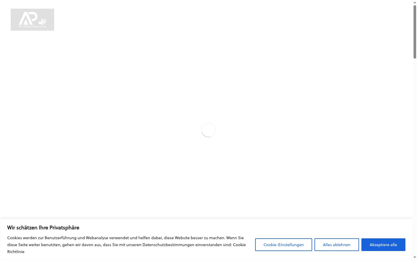 Screenshot des Einwilligungsbanners vor jeglicher Interaktion