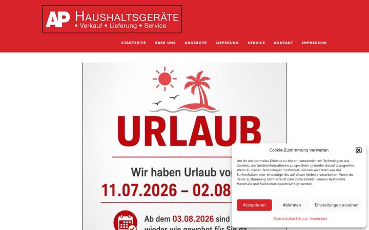 Screenshot of ap-haushaltsgeraete.de