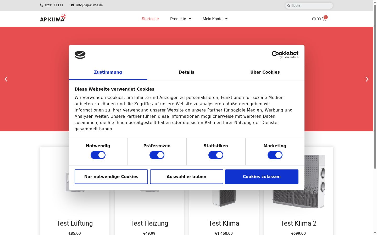 Zrzut ekranu banera zgody wyświetlanego przed jakąkolwiek interakcją