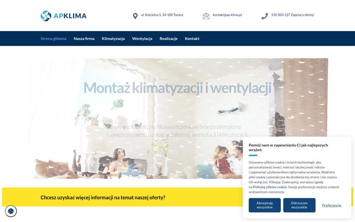 Kuvakaappaus sivustosta ap-klima.pl