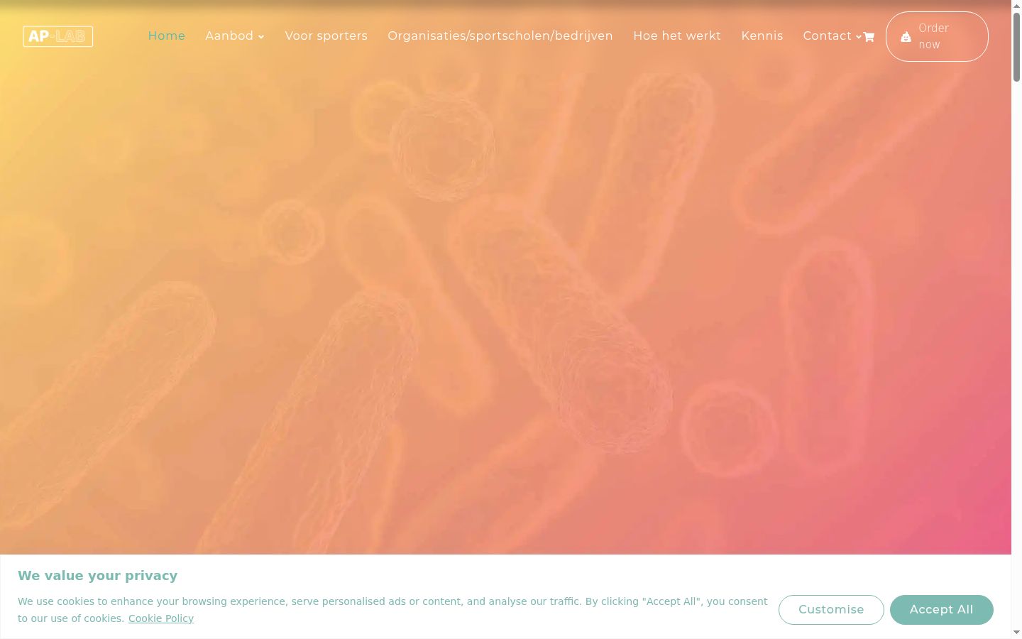 Screenshot del banner di consenso mostrato prima di qualsiasi interazione
