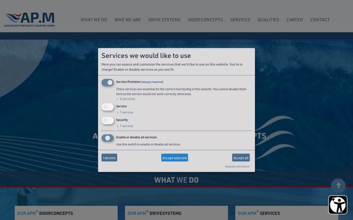Screenshot of ap-marine.de