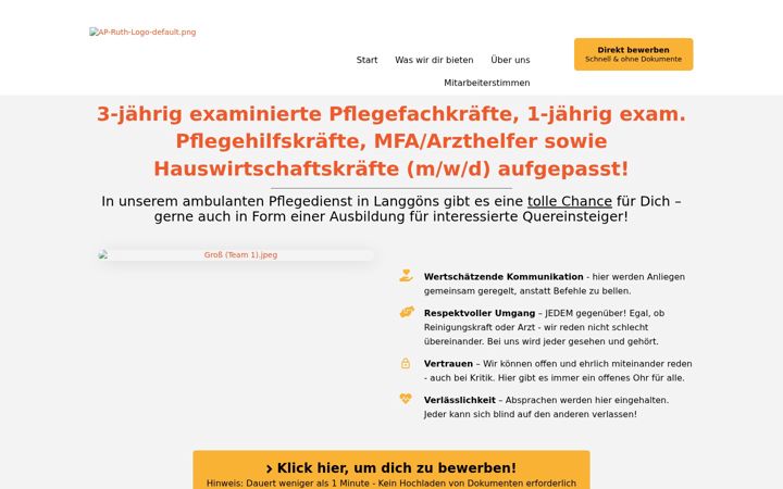 Screenshot of ap-ruth-karriere.de