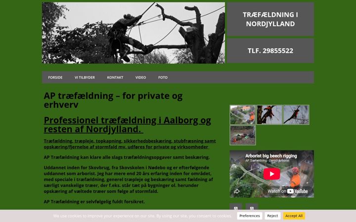 Screenshot of ap-traefaeldning.dk