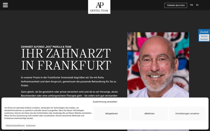 Screenshot of ap-zahnarzt-frankfurt.de