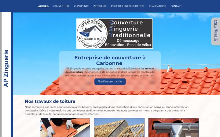 Captura de pantalla de ap-zinguerie-couverture.fr