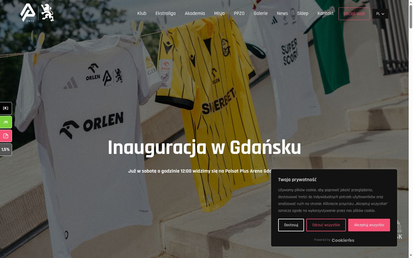 Screenshot del banner di consenso mostrato prima di qualsiasi interazione
