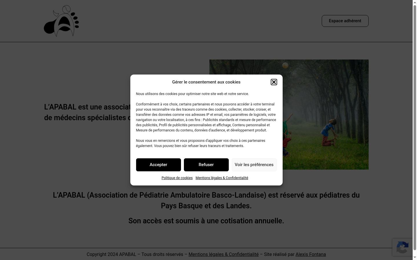 Captura de pantalla del banner de consentimiento mostrado antes de cualquier interacción
