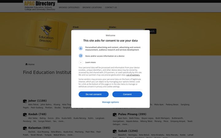 Screenshot ta' apac.com.my