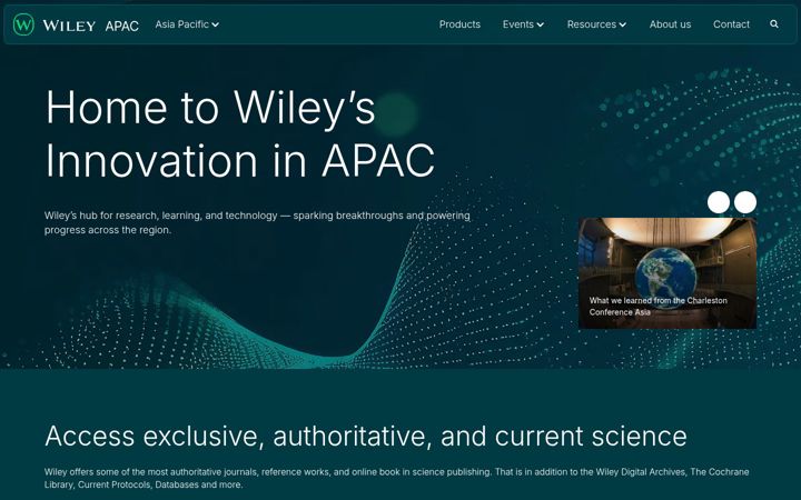 Screenshot of apac.wiley.com