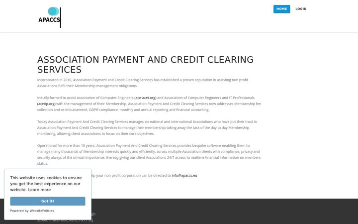 Screenshot of apaccs.eu