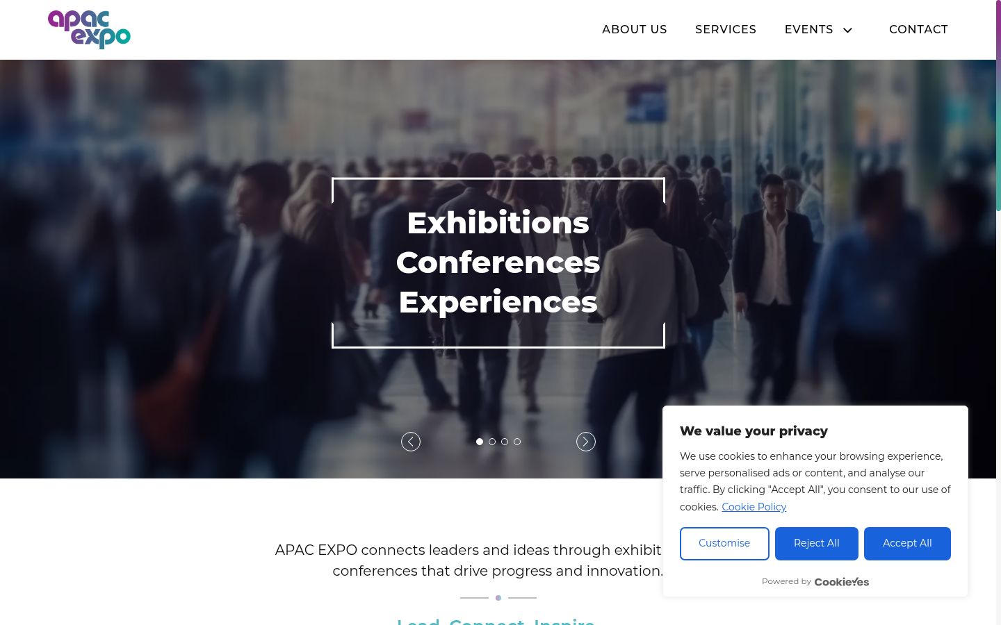 Screenshot of the consent banner shown before any interaction