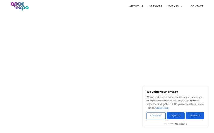 Screenshot of apacexpo.com