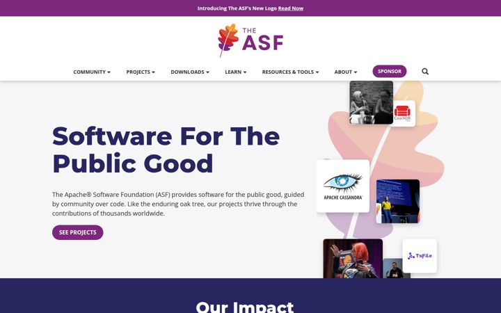 Screenshot ta' apache.org