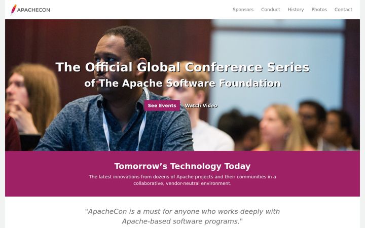 Screenshot of apachecon.com