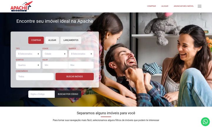 Screenshot of apacheimoveis.com.br