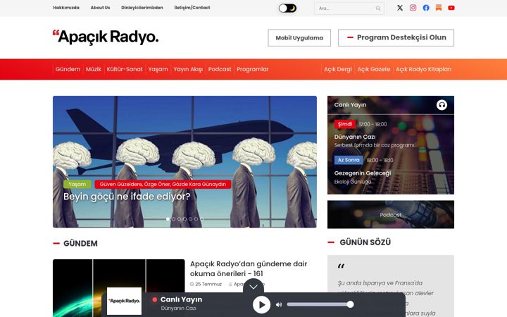 Screenshot of apacikradyo.com.tr