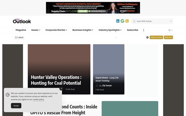 Screenshot of apacoutlookmag.com