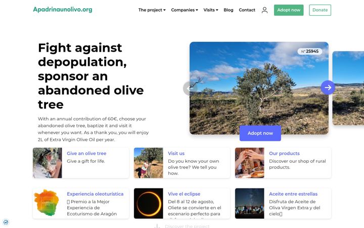 Screenshot of apadrinaunolivo.org
