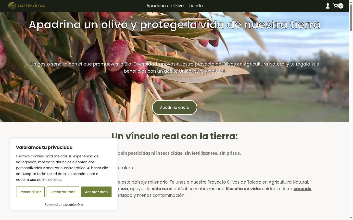 Screenshot tal-banner tal-kunsens muri qabel kwalunkwe interazzjoni