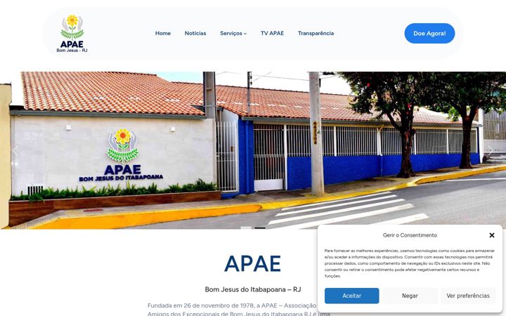 Screenshot of apaebji.org.br