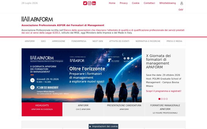 Captura de ecrã de apaform.it