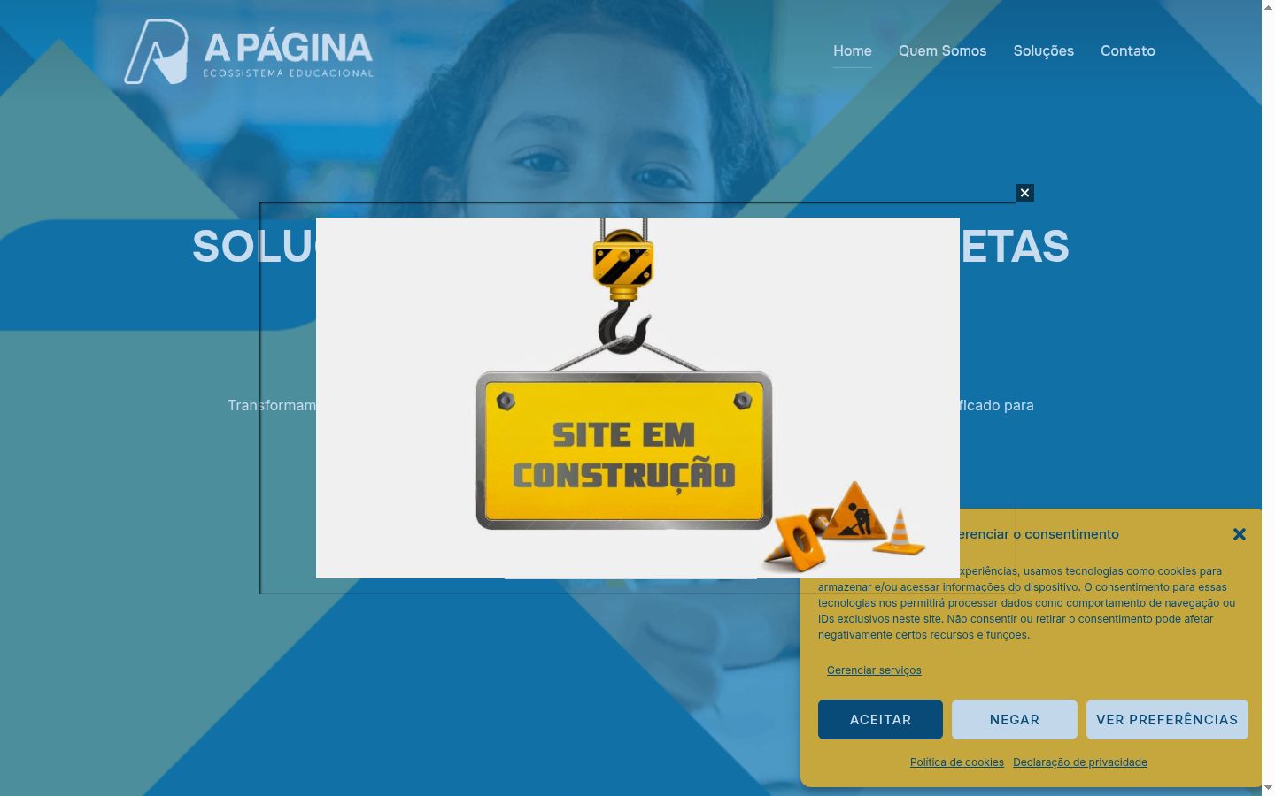 Captura de pantalla del banner de consentimiento mostrado antes de cualquier interacción