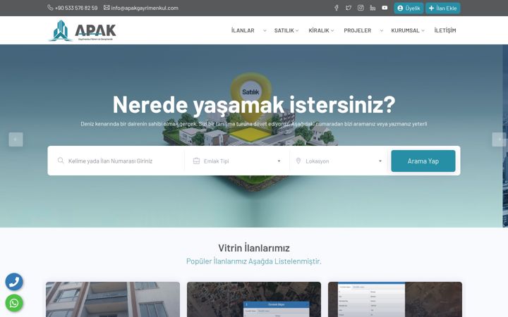 Snímek obrazovky apakgayrimenkul.com