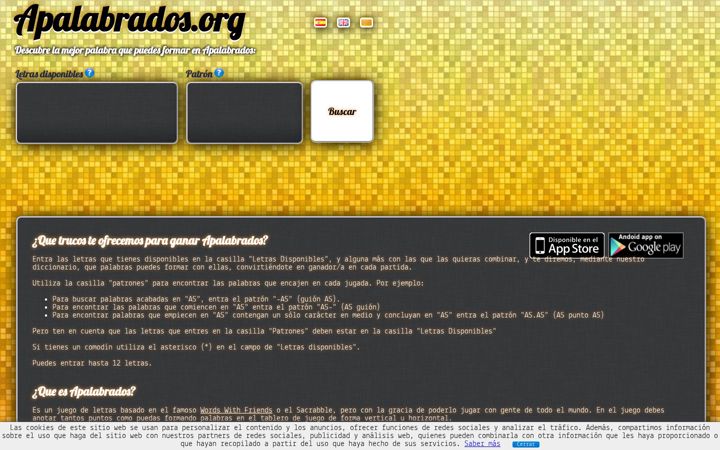 Screenshot of apalabrados.org