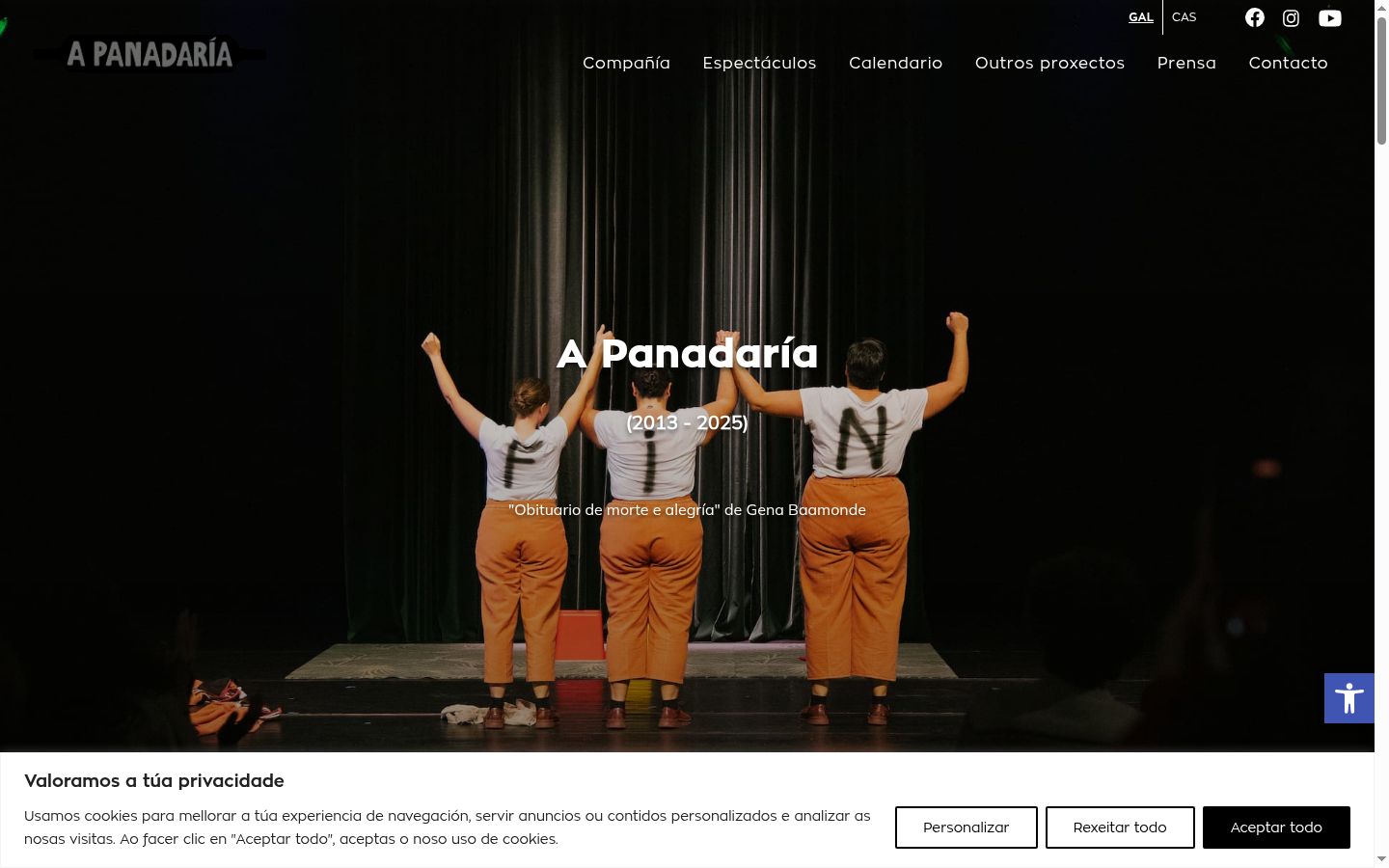 Screenshot del banner di consenso mostrato prima di qualsiasi interazione