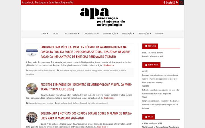 Screenshot of apantropologia.org