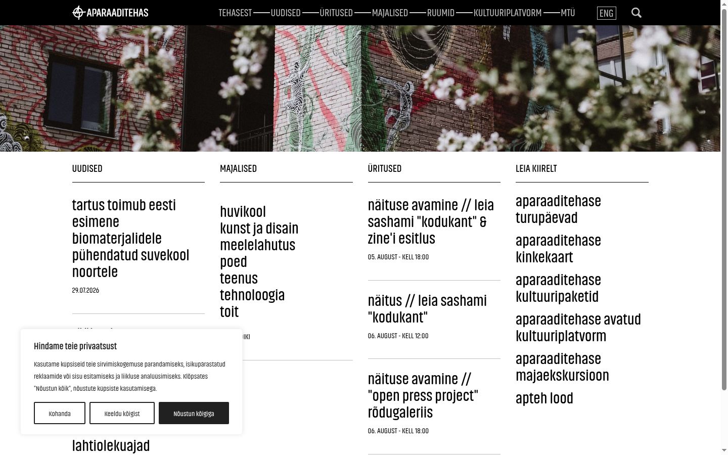 Screenshot del banner di consenso mostrato prima di qualsiasi interazione