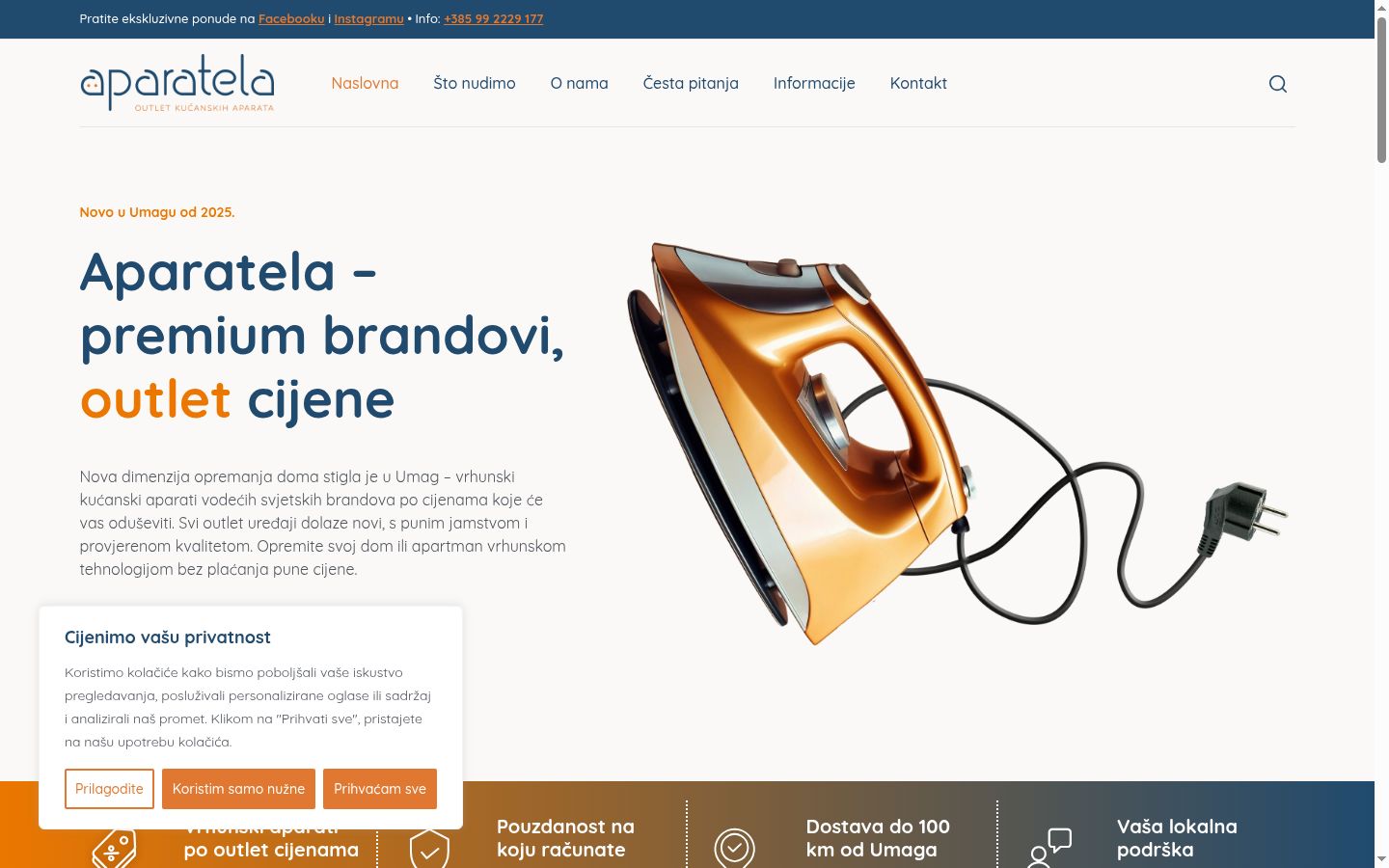 Snímek obrazovky baneru souhlasu zobrazeného před jakoukoli interakcí
