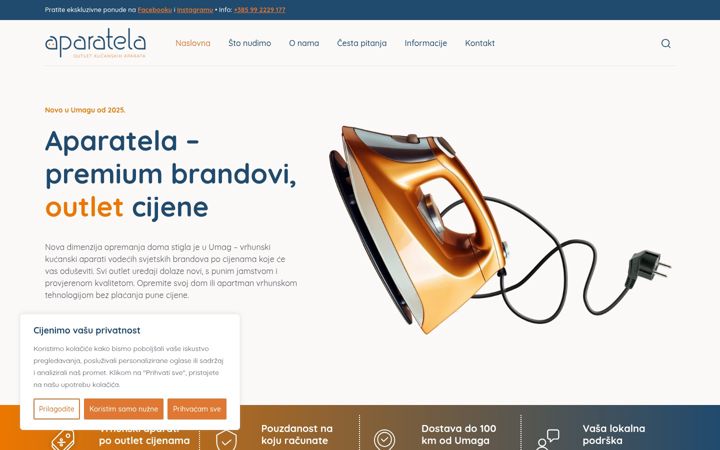 Screenshot di aparatela.hr