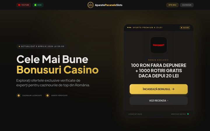 Screenshot of aparatepacaneleslots.ro
