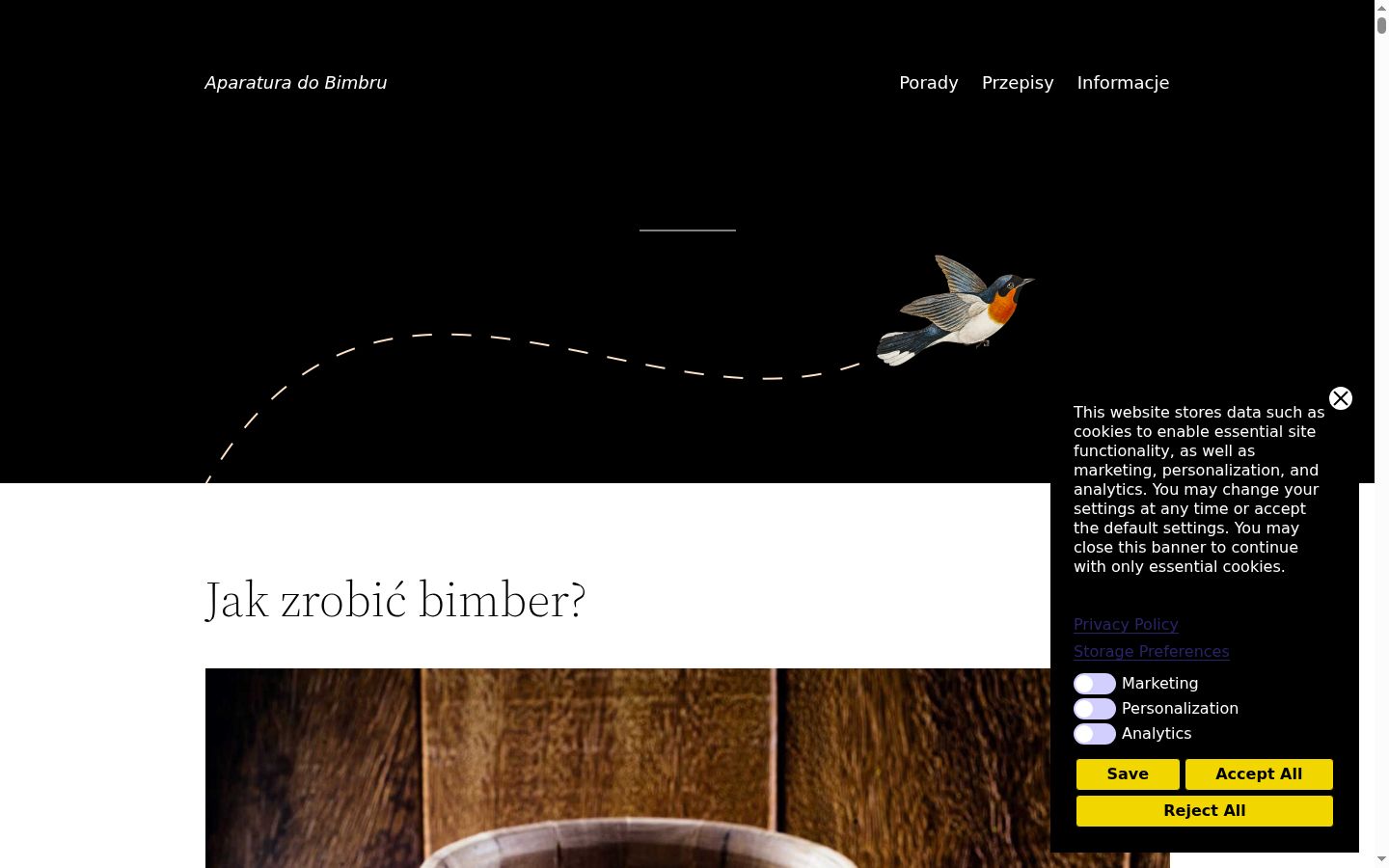 Screenshot des Einwilligungsbanners vor jeglicher Interaktion