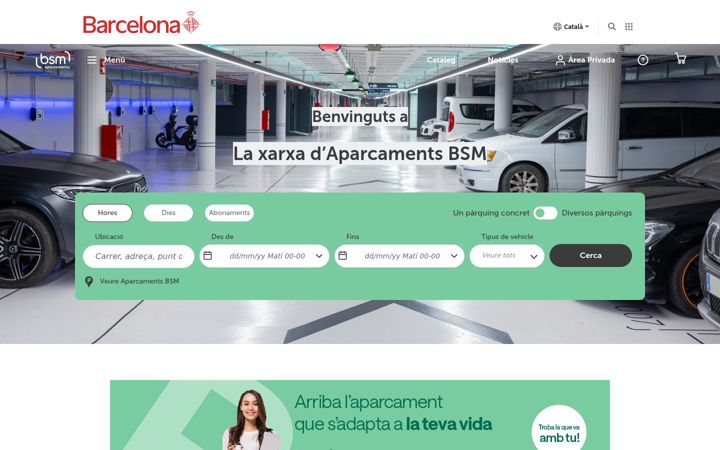 Screenshot of aparcamentsbsm.cat