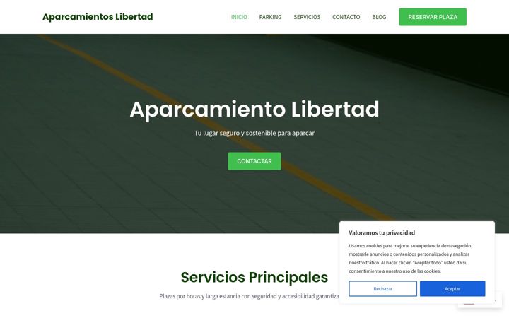Screenshot von aparcamientoslibertad.es