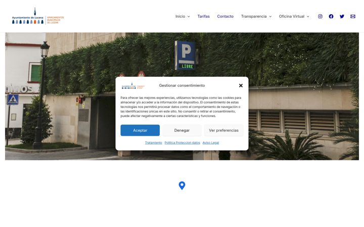 Screenshot von aparcamientosmunicipaleslucena.es