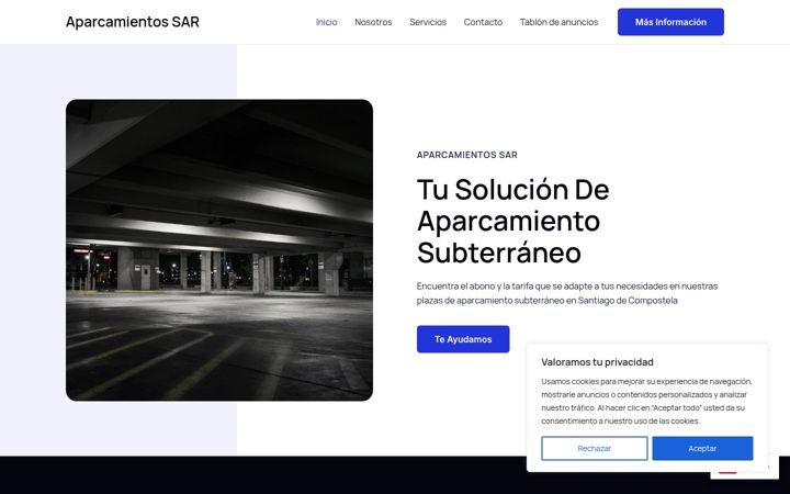 Screenshot von aparcamientossar.es