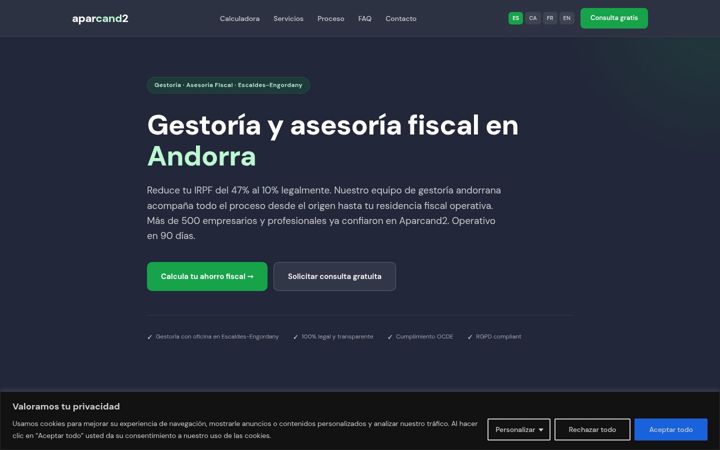 Screenshot of aparcand.com