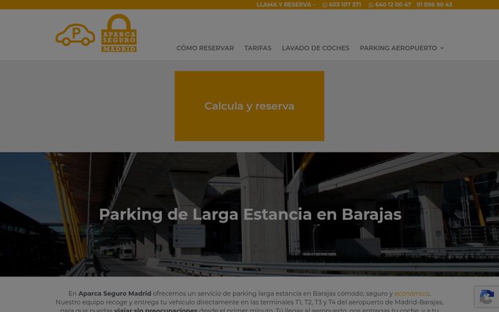 Screenshot di aparcaseguromadrid.com