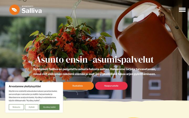 Screenshot von aparente.fi
