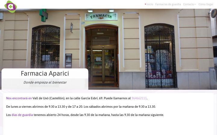 Screenshot του aparicifarmacia.com