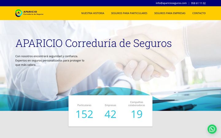 Screenshot of aparicioseguros.com