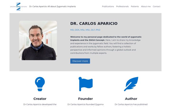 Screenshot of apariciozygomatic.com